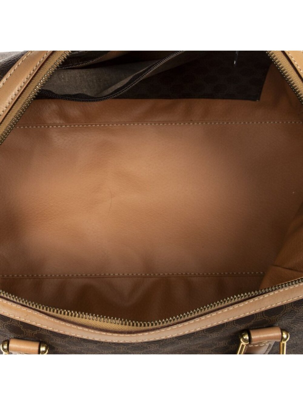 Celine Midi Amboston Brown Beige Macadam Canvas Shoulder Bag - Picture 9 of 10